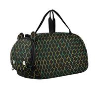 Line Adventure Emerald Gold and Black Boy's Gym Duffel Bag with Shoes Compartment Large Capacity Weekender Overnight Dance Bag for Travel, Sports, Duffel, Weekender bolso para gym