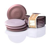 LINE+ARC Extra Thick Silicone Coasters (As Seen in NYTimes WireCutter) Waterproof Anti-Stain Heat-Safe Dishwasher-Safe Degrē Coasters XL (Set of 6 Mauve) Outdoor Rubber Mid-Century Modern