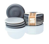 LINE+ARC Extra Thick Silicone Coasters (As Seen in NYTimes WireCutter) Waterproof Anti-Stain Heat-Safe Dishwasher-Safe Degrē Coasters XL (Set of 6 Smoke) Outdoor Rubber Mid-Century Modern