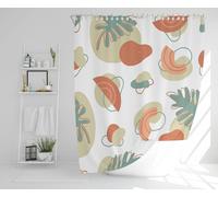 line art and botanical elements Designer Shower Curtain Benjamin Tate Design Natural One Size