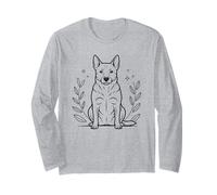 Line Art Australian Cattle Dog Minimalist Long Sleeve T-Shirt