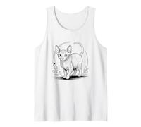 Line Art Bambino Cat Minimalist Tank Top