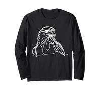 Line Art Bird & Ornithologist Harris'S Hawk Long Sleeve T-Shirt