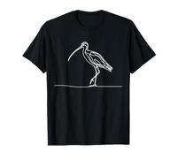 Line Art Bird & Ornithologist Long-Billed Curlew T-Shirt