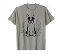 Line Art Boston Terrier Minimalist T-Shirt