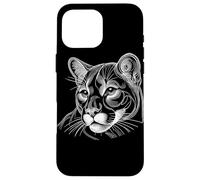 Line Art Cougar Cougars Mountain Lion Case for iPhone 16 Pro Max