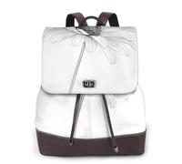 Line Art Daisy Print Leather Women's Backpack Travel Bag Ladies Versatile Small Backpack Business Leisure,One Size