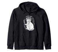 Line Art Lion Boho Lions Zip Hoodie