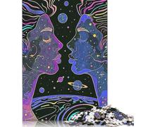 Line Art Magical Space Jigsaw Puzzles Puzzles for Adults Kids. 1000 Pieces Whimsical Challenge Toy Educational Game Home Decoration for Educational Games Gifts 1000pcs (75x50cm)