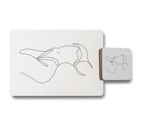 line art of femail body placemat coaster set Benjamin Tate Design Natural One Size