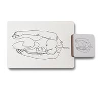 line art of male body placemat coaster set Benjamin Tate Design Natural One Size