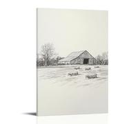 Line Art Sheep Wolves Wall Art Picture Print Modern Family Room Decor 16 x 24 Inches (40 x 60 cm)