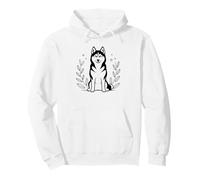 Line Art Siberian Husky Minimalist Huskies Pullover Hoodie