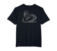 Line Art Swan Swans T-Shirt, Men's Big and Tall, Black, 5X Tall