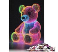 Line Art Toy Bear Jigsaw Puzzles Puzzle for Adults Kids. 1000 Piece Great Gifts Challenge Toy Educational Game Home Decoration for Educational Games Gifts 1000pcs (75x50cm)