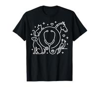 Line Art Veterinary Icons Stethoscope T-Shirt