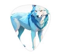 Line Art Wolf Printed pick set - 12 pieces, thin, medium and thick guitar picks, suitable for guitar, bass, electric guitar and ukulele