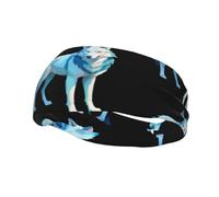 Line Art Wolf Yoga Sports Fitness Headband, Unisex Running Basketball Elastic Headband, Sports Sweat-Absorbing Band,
