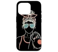 Line Art Woman Kettlebell I Workout To Burn Off The Crazy Case for iPhone 16 Pro