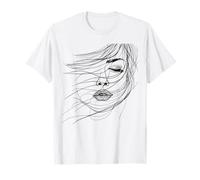 Line Art Women Face Abstract Minimalistic Girls Feminist T-Shirt