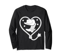 Line Dance Cowboy Heart - Western Lasso with Stetson Country Long Sleeve T-Shirt