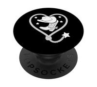 Line Dance Cowboy Heart - Western Lasso with Stetson Country PopSockets Adhesive PopGrip