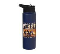 Line Dance First Think Later Country Music Lover Line Stainless Steel Insulated Water Bottle