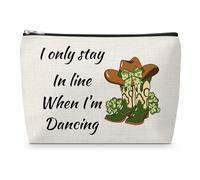 Line Dance Gift Makeup Bag Line Dancer Gifts for Women Western Country Music Dancer Gift Dance Lover Gifts for Girls Christmas Birthday Present for Dancers Friends Sisters Zipper Travel Pouch