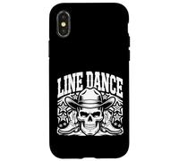 Line Dance Skull Cowbo - Western Country Hat & Boots Case for iPhone X/XS