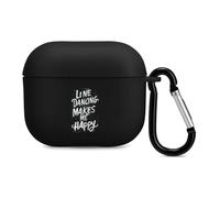 Line Dancing Makes Me Happy Case Cover Compatible with AirPods 3 Protective Shell with Keychain