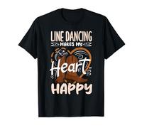 Line Dancing Makes My Heart Happy Dance Cowboy Lover Western T-Shirt
