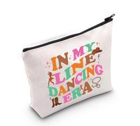 Line Dancing Makeup Bag Line Dance Lover Gift Western Line Dancer Cosmetic Bag Country Dance Zipper Pouch (LINE Dancing ERA 3uk)