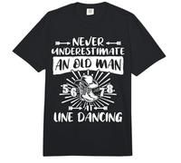 Line Dancing Never Underestimate Old Man Line Dance Comfort Colors Adult Heavyweight T-Shirt