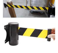 Line Divider, Queue Retractable Belt Barrier 5M Retractable Wall Mount Caution Belt, Mount Retractable Belt Barrier, Effectively Create a Safe Zone Immediately for All Your Security, Crowd Control Ne