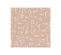 line drawing abstract faces Designer Splash Back Benjamin Tate Design Natural One Size