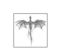 Line Drawing Winged Dragon Root Morphology Tail Tattoo Sticker Waterproof