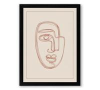Line Drawn Face Minimalist Framed Wall Art Print A1 (84.1×59.4cm) Black, Wall Decor for Living Room, Bedroom, Office & Home, Ready to Hang, Art Gift