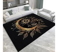 Line Elements Area Rugs Gothic Moon Sun Soft Indoor Area Rug Machine Washable Non-Slip, Non-Shedding Short Pile Carpet For Living Room Bedroom Office Kitchen Hallway & Conservatory,
