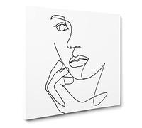 Line Female Face Canvas Print | Gallery Wrapped 30mm Frame Wall Art | 14x14 inches | Ready to Hang | Modern People Picture | Living Room Bedroom Lounge Office