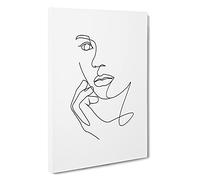 Line Female Face Canvas Print | Gallery Wrapped 30mm Frame Wall Art | 30x20 inches | Ready to Hang | Modern People Picture | Living Room Bedroom Lounge Office
