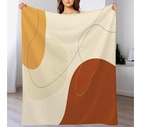 Line Flannel Throw Blanket, 270GSM Soft Warm Fleece Throws, Minimalism Stripes Blankets for Sofa Bed, Cozy Brown Throw Blankets Home Decor, 130×150cm(51.18×59.06 in)