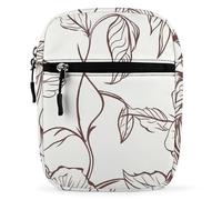 Line Floral Rose Flowers Design2 Crossbody Bag Unisex,Sling Bag with Adjustable Strap And Zip,Shoulder Bags for Work Travel