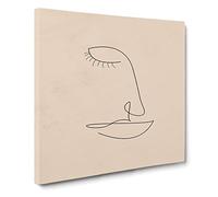 Line form Female Face Canvas Print | Gallery Wrapped 30mm Frame Wall Art | 20x20 inches | Ready to Hang | Modern People Picture | Living Room Bedroom Lounge Office