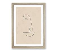 Line Form Female Face Framed Print | A2 Oak Framed Wall Art | Ready to Hang | Modern Nature Picture | Living Room Bedroom Lounge Office