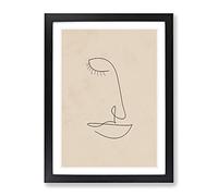 Line Form Female Face Modern Framed Print | A4 Black Framed Wall Art | Ready to Hang | Modern Nature Picture | Living Room Bedroom Lounge Office