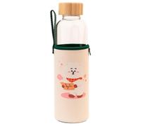 Line Friends BT21 Glass Water Bottle 500ml Reusable RJ Pattern with Case