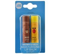 LINE FRIENDS Twin Lip Balms, Multi Coloured, 2 x 3.5g