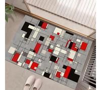 Line Geometry Door Mats Indoor, Machine Washable Soft Doormats, Dirt Trapper Door Mat, Super Absorbent Entrance Rug, Modern Design Non-Slip Floor Mats For Inside (40 X 60 Cm, Grey)