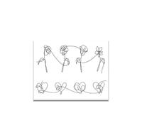 Line Love Rose Temporary Tattoo Lasts To 15 Days Waterproof Semi Permanent Sticker