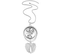 Line Painting Dragon Chinese Culture Art Pendant Angel Wings Rotating Necklace Jewelry
